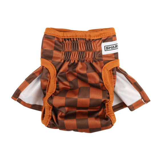 Loopsheidrokje blokjes bruin