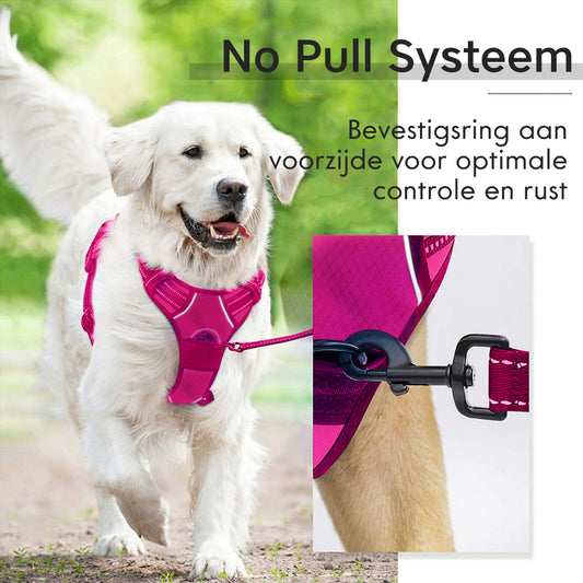 Reflecterend tuigje no pull - X-strong - Roze