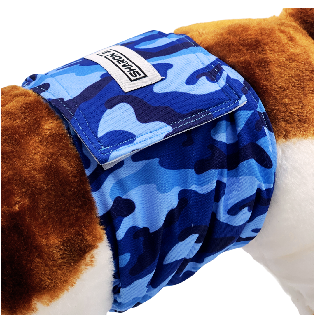 Hondenluier Camo blauw