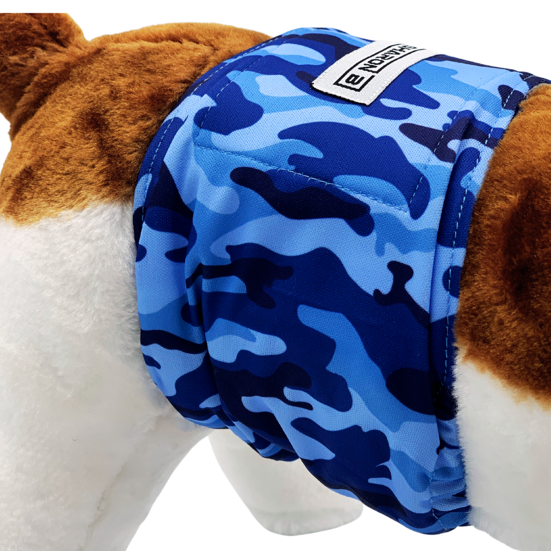 Hondenluier Camo blauw