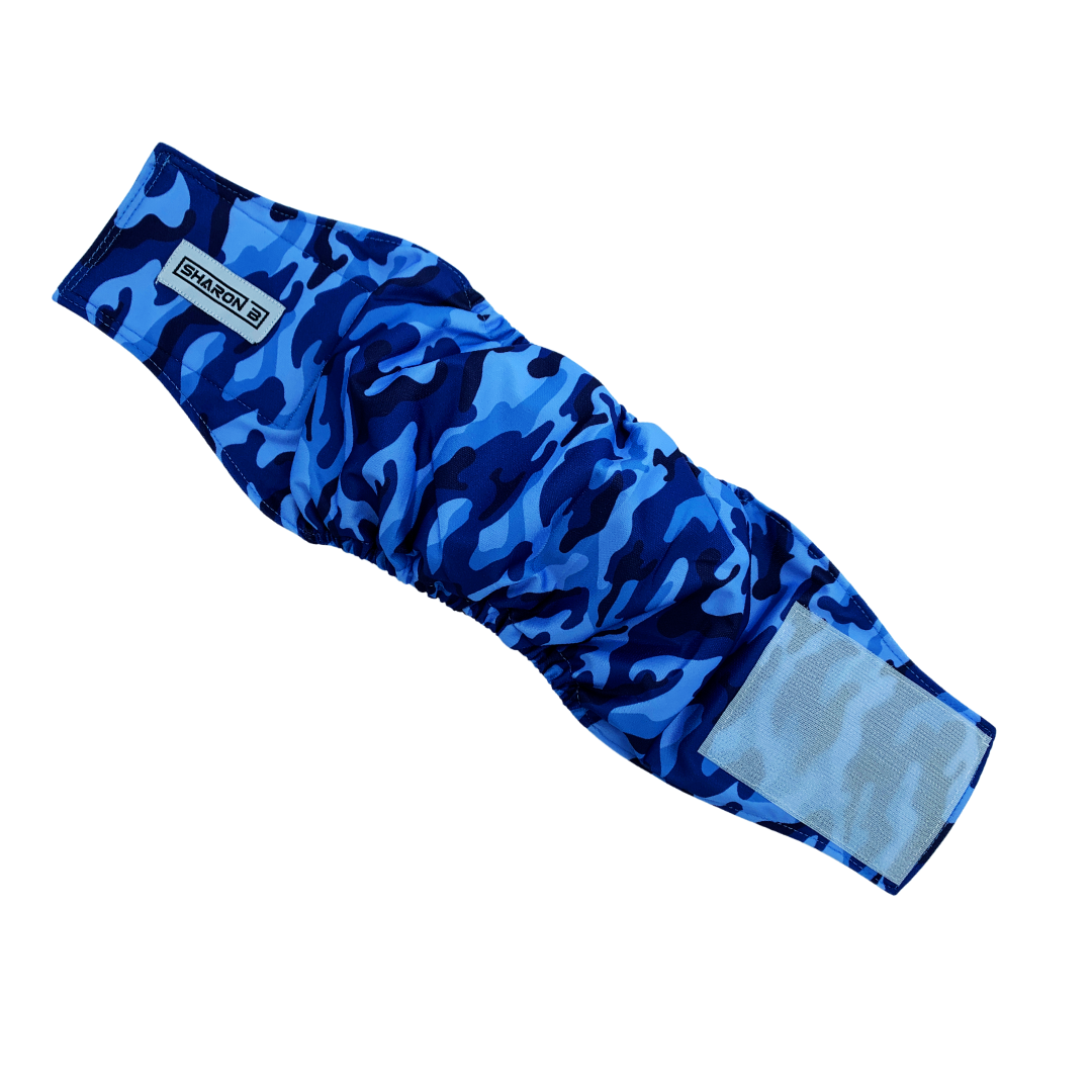 Hondenluier Camo blauw